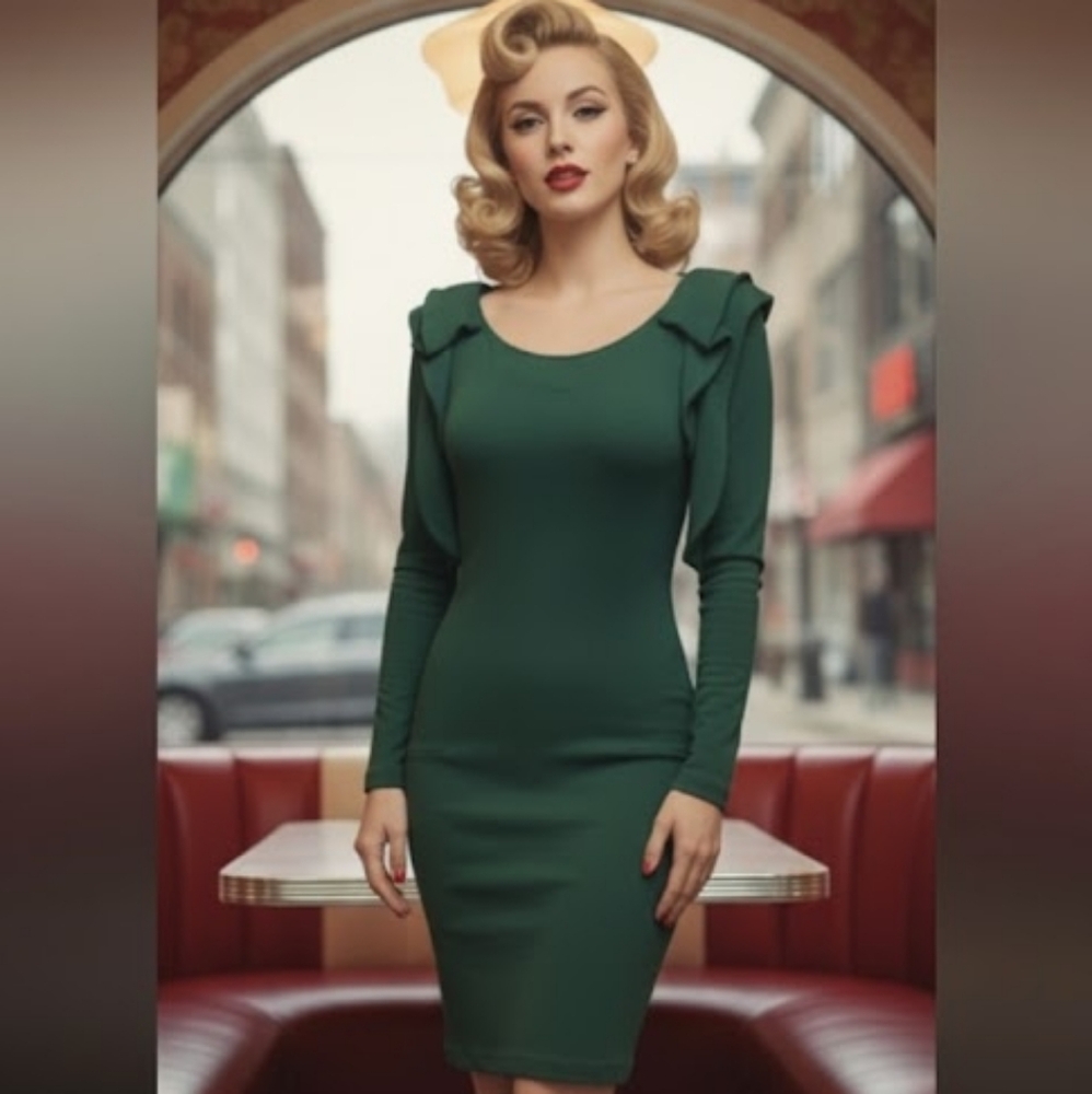 Vanessa Bruno ruffle shoulder dress size 4